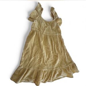 Cat & Jack Girls' Ruffle Sleeve Dress in Mustard Yellow